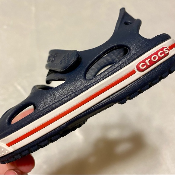 Crocs Unisex-Child Kids' Blue Crocband II Sandals - Picture 4 of 11